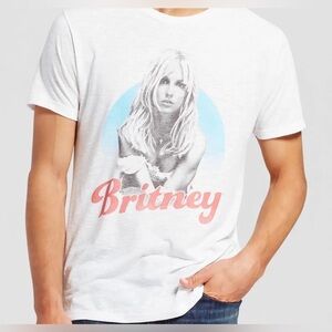 Britney Spears Collections Y2K Pop Band White Short Sleeve Shirt Men's M
